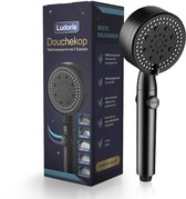 Iridescent Luxe Douchekop - Douchekop - Doucheset - Douchekop Hoge druk - Verstelbaar - Regendouchekop - Waterbesparende Douchekop - Regendouche - Handdouche - 5 Standen - Met Stop Knop - Mat Zwart