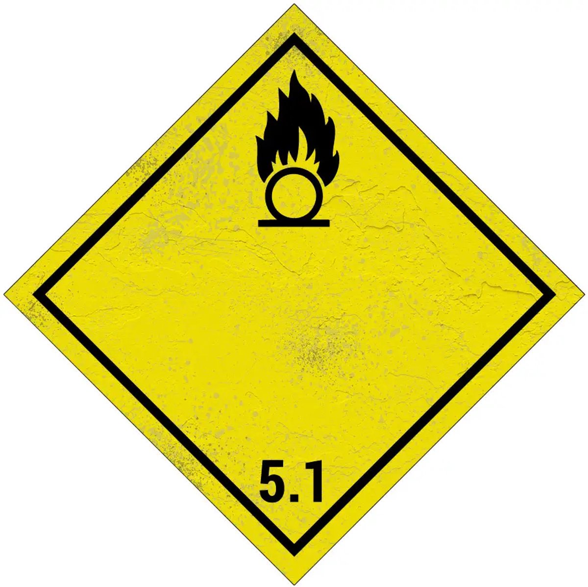 ADR klasse 5.1 oxiderende stoffen bord | Sign Again materiaal | 15 x 15 cm