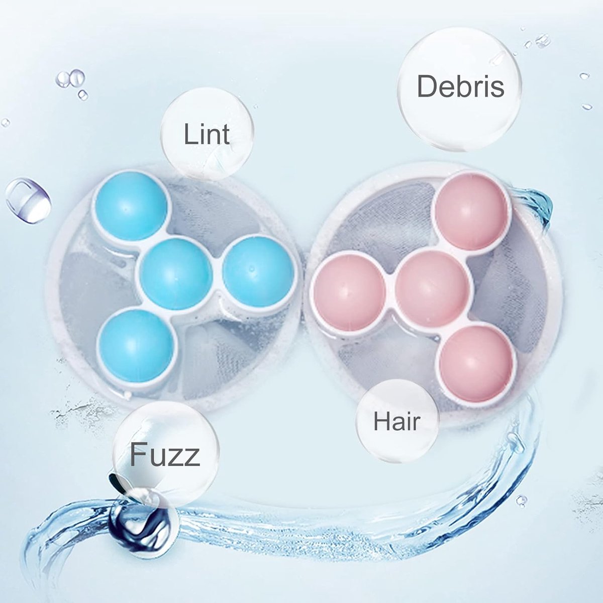 Haarfilterzak wasmachine pluizencollector dierenhaarcollector 2-pack