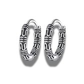 Oorringen - Oorbellen - Bali hoops - staal - zilverkleur - 15 mm - met klapsluiting - hypoallergeen