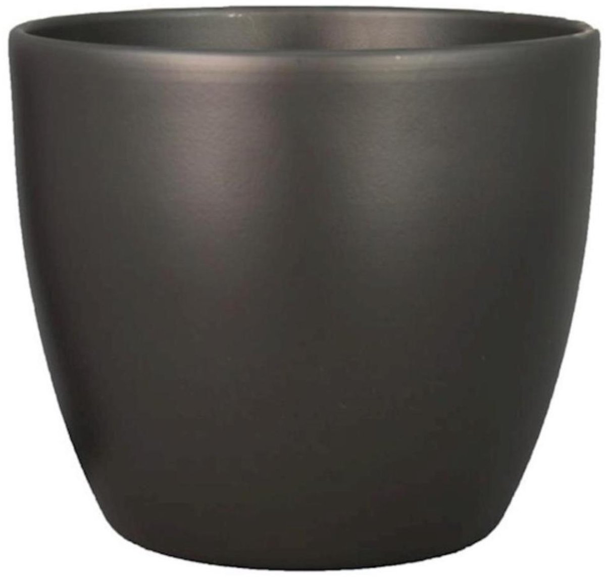 Bloempot Boule Ø10,5 x H8,5 cm – Mat Antraciet – Kleine Ronde Keramieken Binnenpot