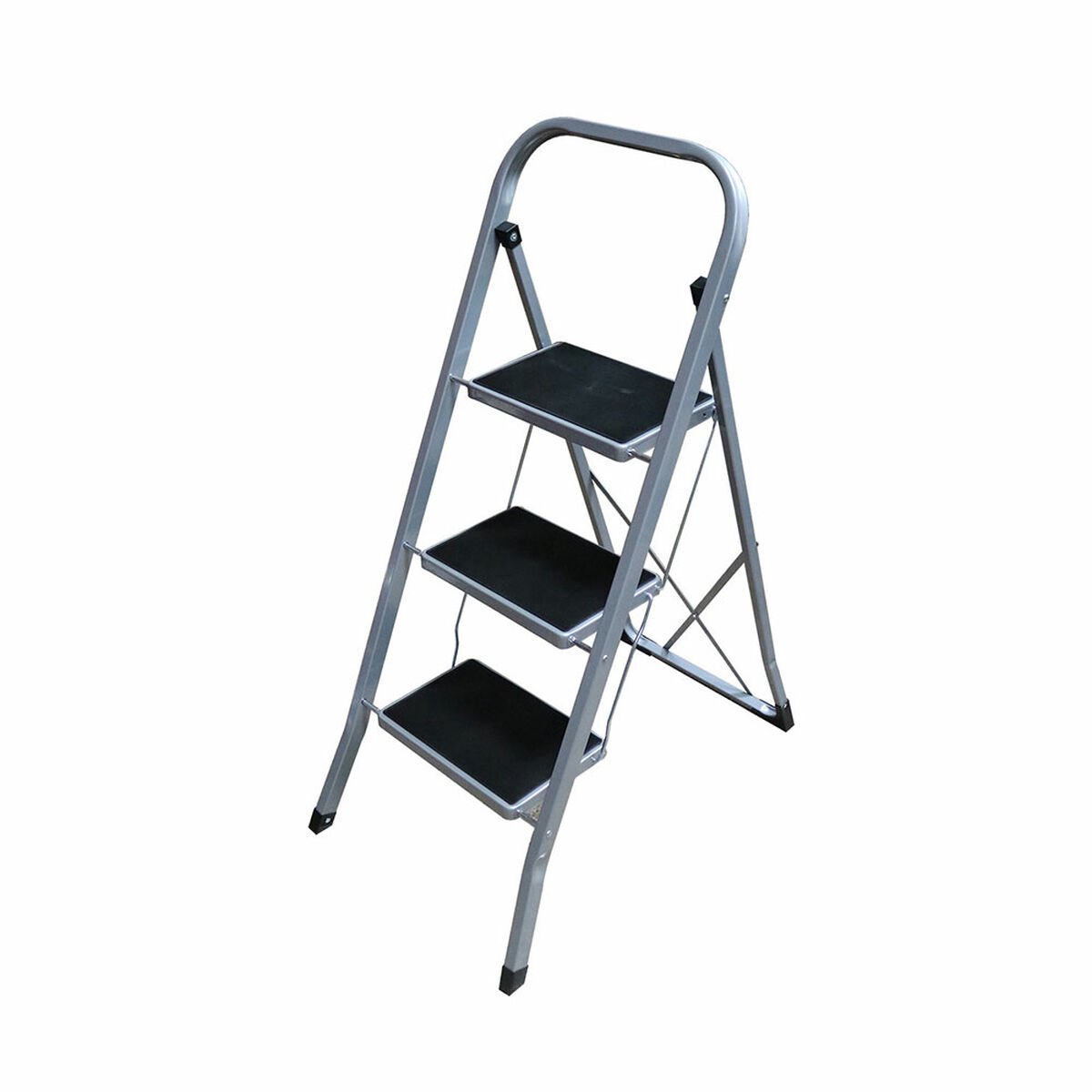 Opvouwbare ladder met 3 tredes EDM 75082 Grijs Staal 47 x 71 x 105 cm