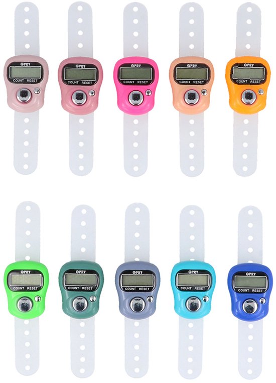 Felgekleurde digitale toerenteller als draagbare ring