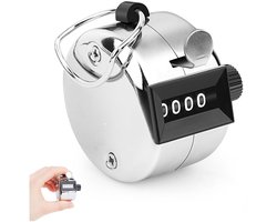 EXCITAT Handmatige teller - Viercijferige klikteller - Handmatige teller - Mechanische klikker voor handmatige tellers - Geschikt voor scholen, stadions, golfbanen