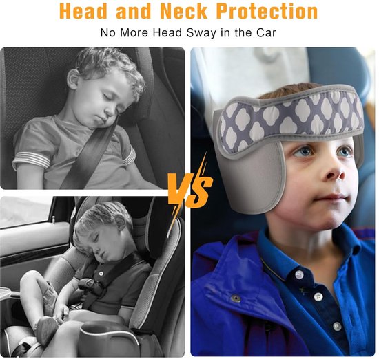 Neksteun voor Kinderen - Nekkussen Autostoel - Neksteun - Hoofdband - Hoofdsteun Voor In De Auto - Hoofdsteun Kussen - Hoofdsteun voor kinderzitje - Hoofdsteun voor Autostoel - Universele Instelbare Reis Hoofdsteun - Veiligheid en Bescherming van Merkloos — afbeelding 3