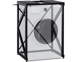 Wasmachine Ombouw - Opbouwmeubel - Kast Wasdroger - Meubel - Zwart