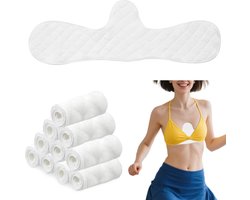 10 stuks - wit Zweetabsorberende pads, katoenen bh-pads, herbruikbare zweethanddoeken, te gebruiken onder bh-pads om zweet onder de borsten te absorberen, onzichtbaar en comfortabel voor vrouwen, effectieve bescherming tegen transpiratie - Cyslmuk®