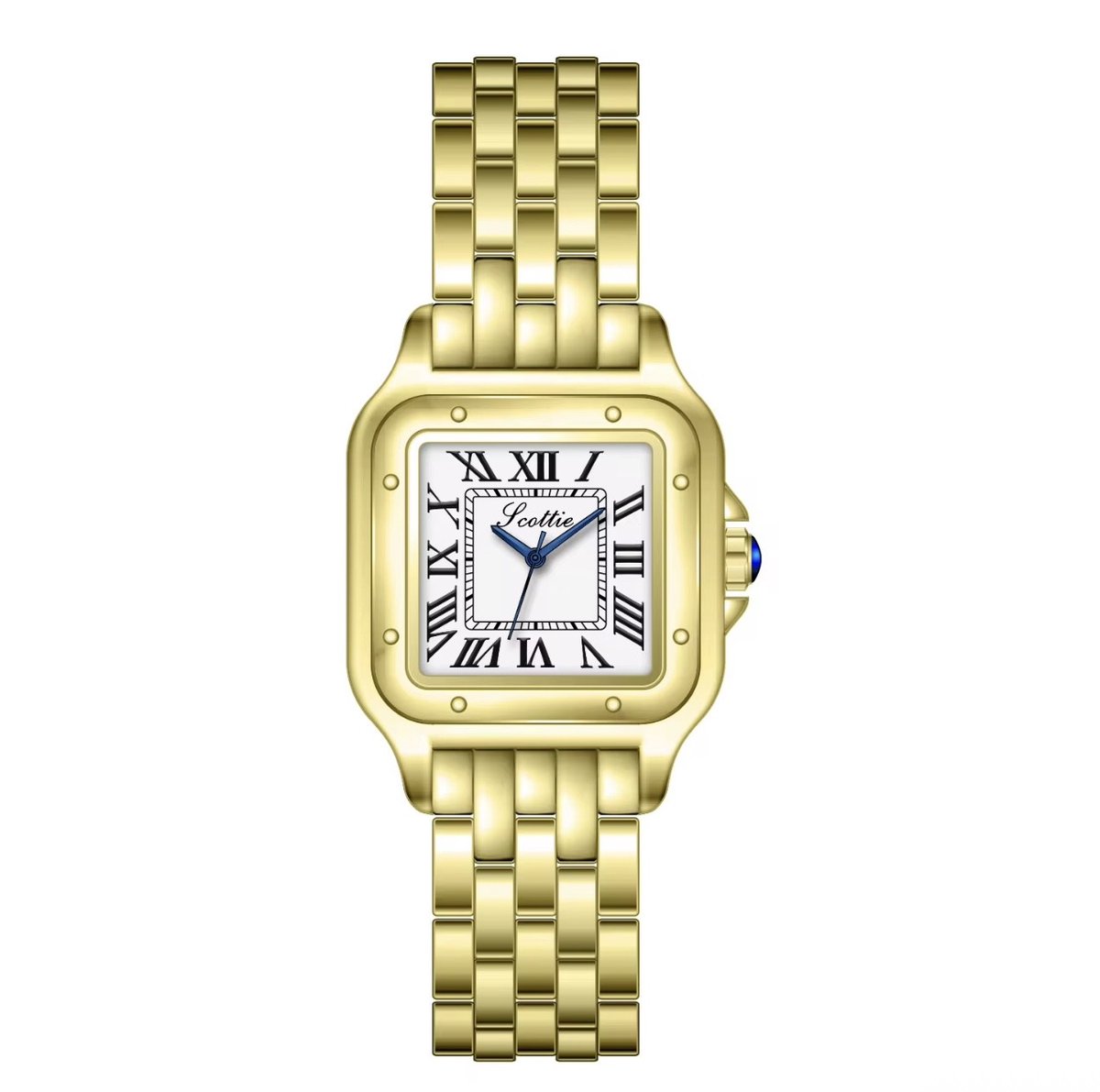 Scottie Dames Horloge Goudkleurig | Vierkant Horloge | Trendy Dames Horloge | Horloges | Luxe Geschenkdoos |