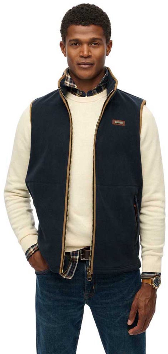 Superdry Estate bodywarmer van fleece Heren Gilets Marineblauw