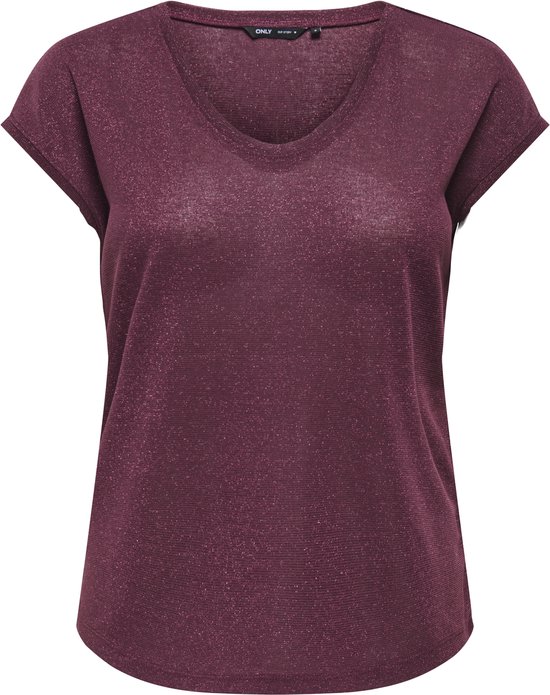 Only Silvery V-neck Loose Shirt Dames - Maat XL