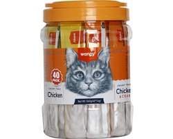 Wanpy - likbare snack - Kip + Kip & Krab - Voordeelpack 40 stuks - Kattensnacks - Creamy Treat