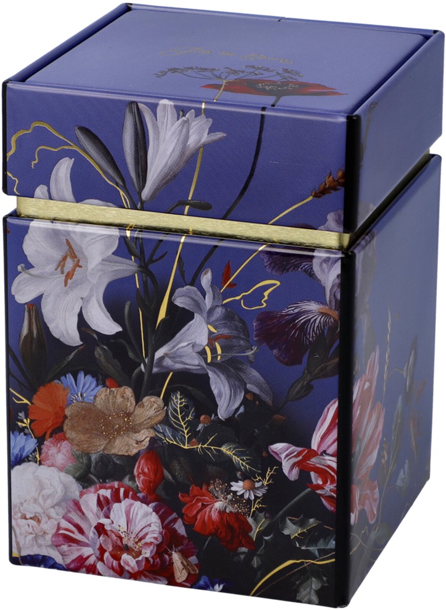 Goebel - Jan Davidsz de Heem | Theedoos Zomerbloemen | Metaal - 11cm - bewaardoos - 4 stuks