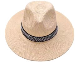 Zonnehoed Strandhoed met Trendy lint one size