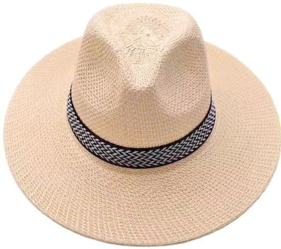 Zonnehoed Strandhoed met Trendy lint one size