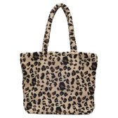 Selencia Zaya Tote Bag - Teddy Shopper - Laptoptas 16 inch - Leopard