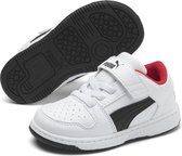 PUMA Rebound Layup Lo SL V Inf Sneakers Kinderen - Puma White-Puma Black-High Risk Red - Maat 25