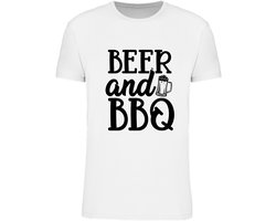 BEER AND BBQ Bedrukt tshirt maat large