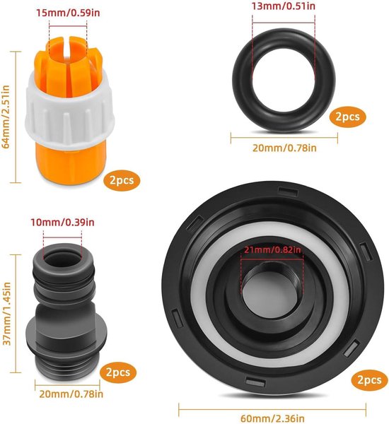 IBC Tank Accessoires - Adapter S60 x 6, Uitbreiding, Afstandhouder, Grove Draad Met PVC-afdichting