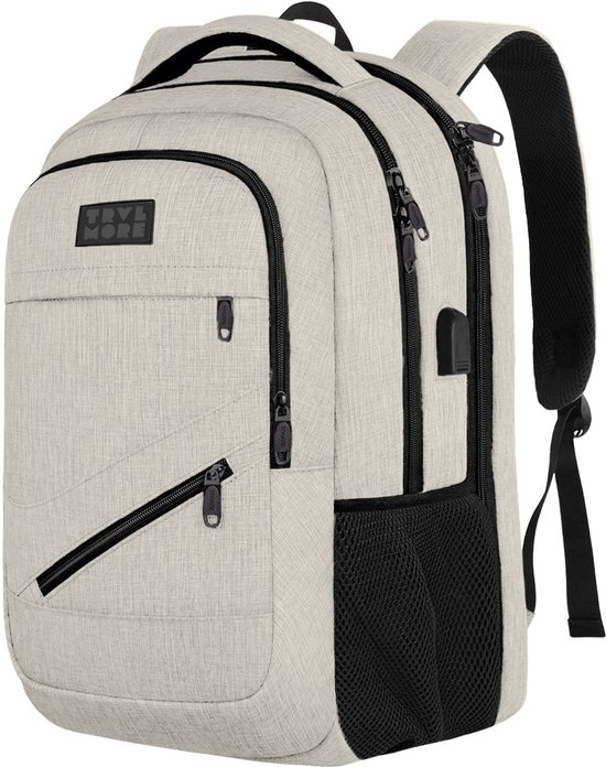 TRVLMORE Rugzak met Levenslange Garantie - Rugtas met 17 Inch Laptopvak - Schooltas - Spatwaterdicht - Heren en Dames - Jongens en Meisjes - 36L - Champagne