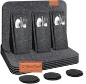 Homeblend Luxe Vilt Placemats – 18-delige Set | Antislip, Hittebestendig & Inclusief Onderzetters
