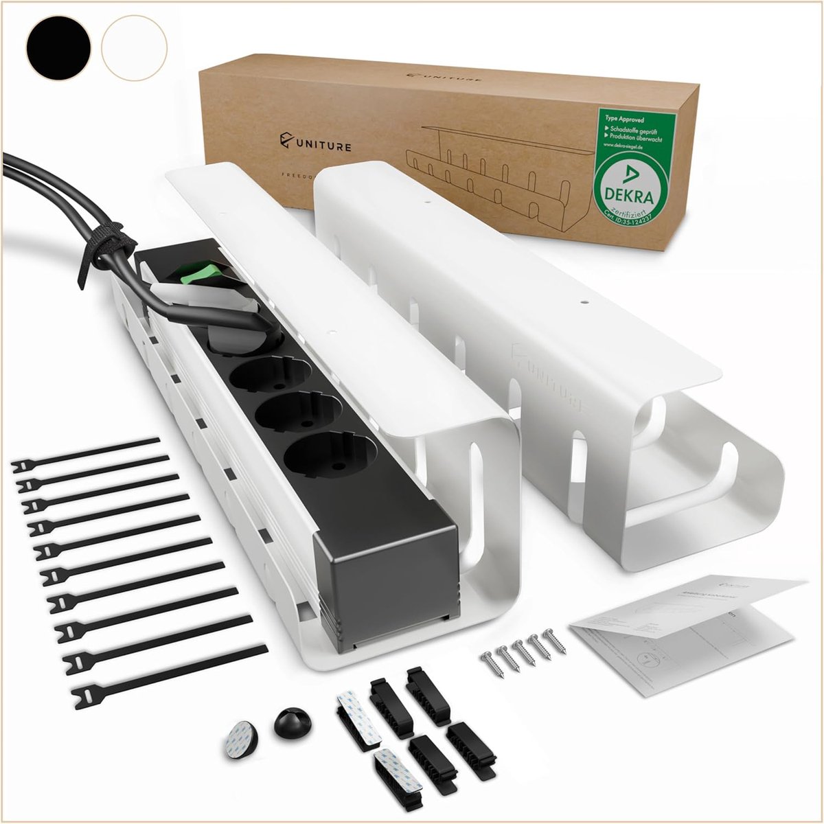 UNITURE® Set van 2 kabelgoot, bureau, DEKRA ...