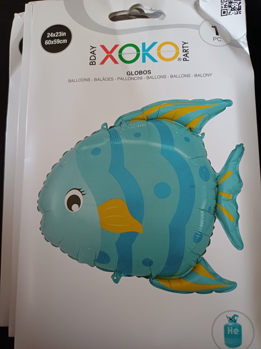 Folieballon grote vis 60x59cm
