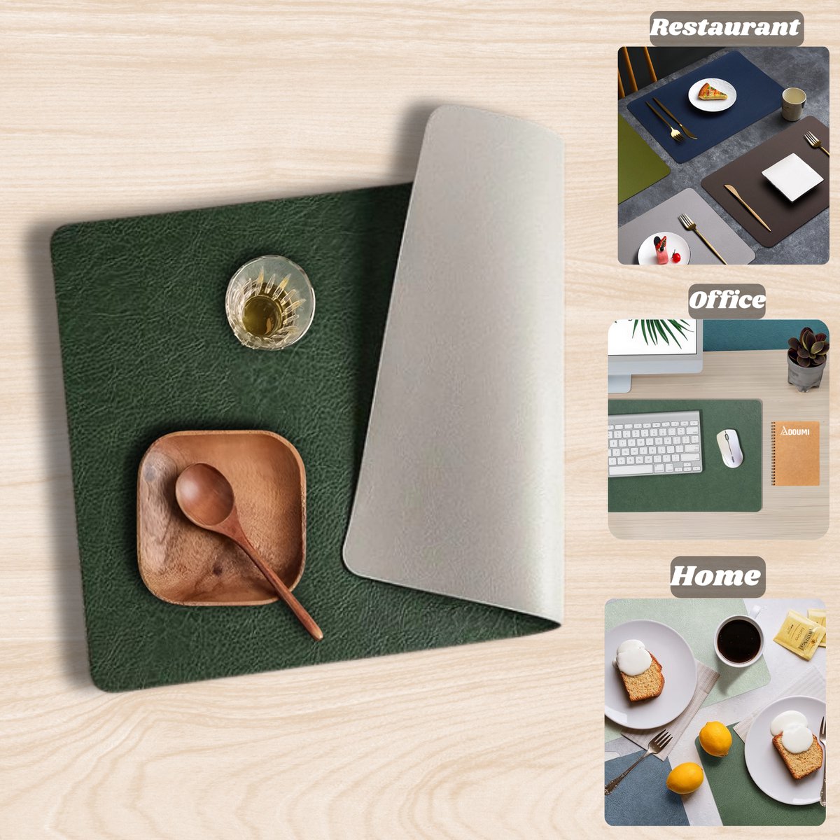 Placemats en Onderzetters Sets van 6, Ronde PU Lederen Tafelmatten Dubbelezijdige Plaatsmatten Warmtebestendige Waterdichte Wasbare Anti-slip Placemats (Kameel Placemats en Onderzetters Sets van 6, Ronde PU Lederen Tafelmatten Dubbelezijdige Plaatsmatten Warmtebestendige Waterdichte Wasbare Anti-slip Placemats (Kameel