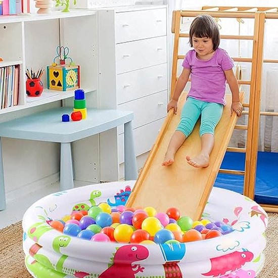 Opblaasbaar kinderbadje, 100 x 40 cm, opblaasbaar zwembad, 3 ringen, kinderbad, opblaasbaar kinderzwembad, babyzwembad, draagbare badkuip, kinderbadje van Merkloos — afbeelding 5