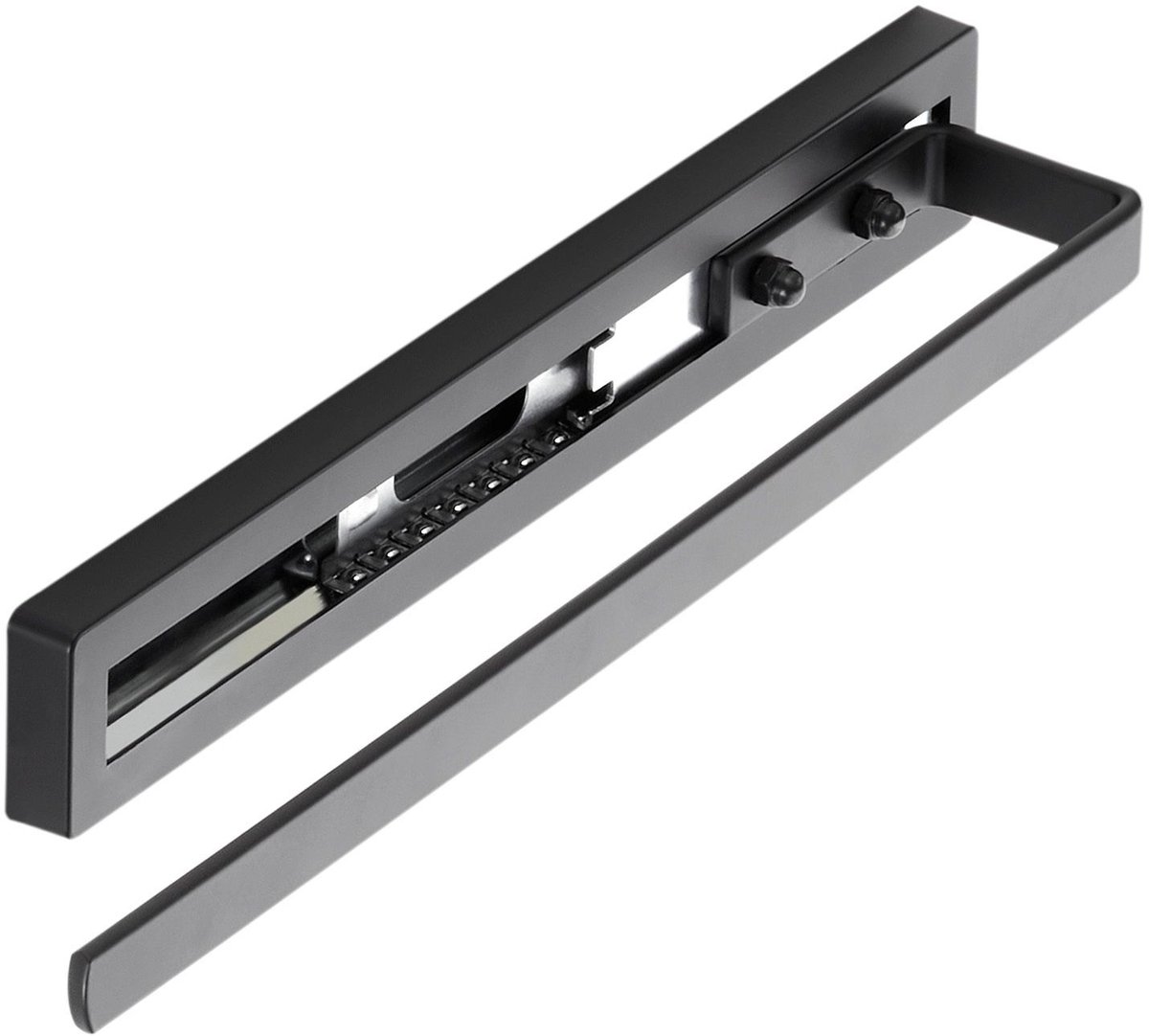 SOTECH handdoekrek STYLE 1-armig zwart 325 mm uittrekbaar 145 mm Handdoekrek voor zijdelingse en onderbouwmontage aan wastafel in badkamer en keuken