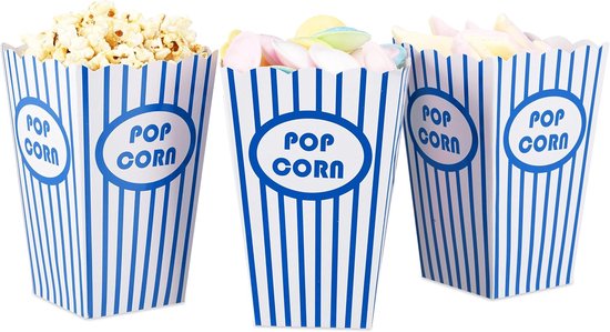 Doodadeals® - Popcorn Bakjes – Duurzaam – Popcorn Zakjes – 16 x 10,5 cm – Karton – 12 stuks