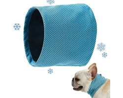 Koelband hond - Verkoelende Honden Halsband - Koelhalsband - Koelband - Coolband hond - Coolband - Verkoelende hondenhalsband - Verkoelende honden halsband - Koelhalsband voor hond - Cooling bandana - Honden halsbanden - Blauw - Medium