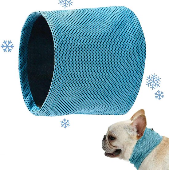 Koelband hond - Verkoelende Honden Halsband - Koelhalsband - Koelband - Coolband hond - Coolband - Verkoelende hondenhalsband - Verkoelende honden halsband - Koelhalsband voor hond - Cooling bandana - Honden halsbanden - Blauw - Medium