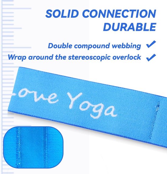 135*4 cm - Yoga weerstandsband - Yoga stretchband - Yoga-oefenband - Rekband - met 12 ringen - Weerstandsband - voor training, pilates, dans en fitness - blauw van Careiwo — afbeelding 2