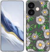 Cazy Hoesje geschikt voor Oppo A40 / A40m / A60 (5G) Hoesje Siliconen - Madeliefjes