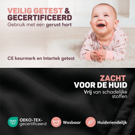 Vulpes Goods® BabyCare - Draagzak - Ergonomische Baby Draagzak 0-36 mnd - Luxe Buikdrager tot 20 kg - OEKO-TEX® Katoen - Handsfree Comfort - Met Rugsteun & M-Positie - Zwart van Vulpes Goods® — afbeelding 4