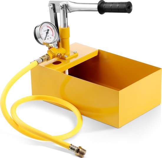 Hydrostatische Testpomp, Max. 25 Bar/362 Psi, Handmatige Hydraulische Waterdruktesterset met Enkele Klep en Manometer, 1,4 Gallon Watertank, 3 Voet Slang