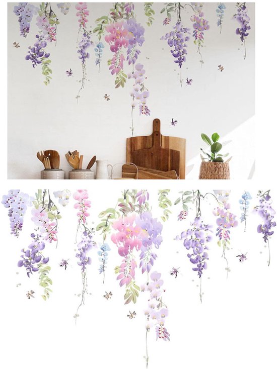 Muursticker - Bloemen stickers - Muurdecoratie - muurstickers bloemen - wanddecoratie - Muur decoratie - muurstickers woonkamer - muurstickers slaapkamer - woonkamer decoratie muur - planten bloemen zomer - Kleurrijke Muur Sticker