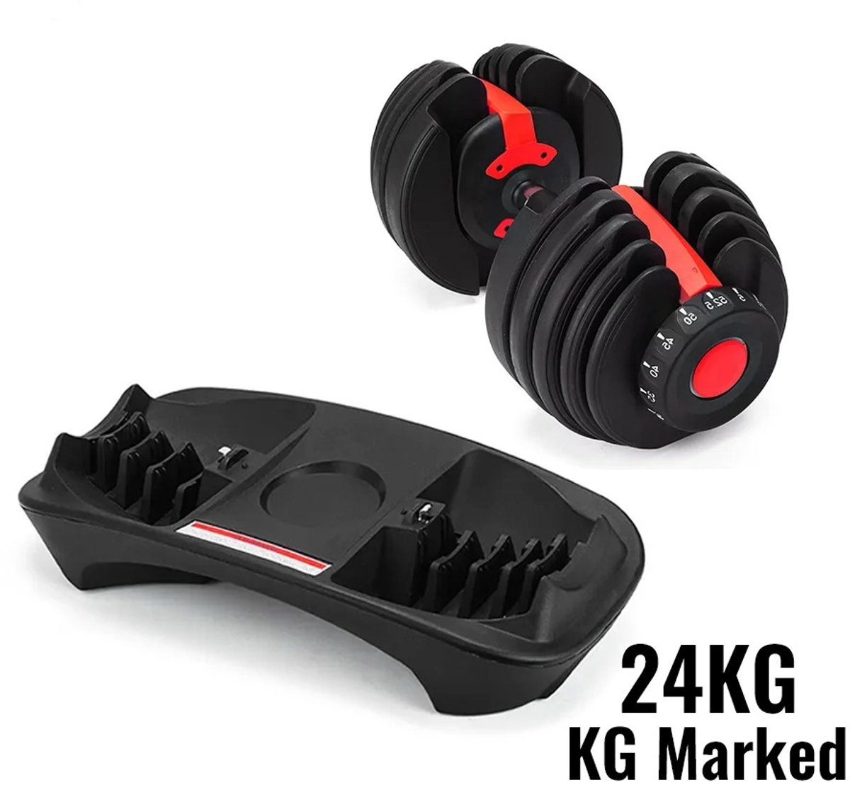 Verstelbare Halters Set - Verstelbare Dumbbels - Dumbbells 2.5KG-24KG - Fitness Halters - Krachttraining Thuis - Dumbell - Dumbellset - Verstelbare Gewichten - Halterset Unisex - Compacte Halterbank - Halter Met Standaard - Home Gym – foto 7