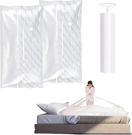 met 2 vacuümzakken voor matrassen 100 x 220 cm