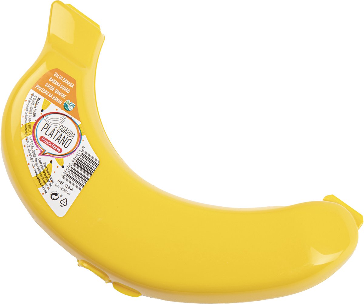 Plasticforte Vershoudbakje - Banaan - 22 cm - Geel - herbruikbaar - vaatwasser bestendig