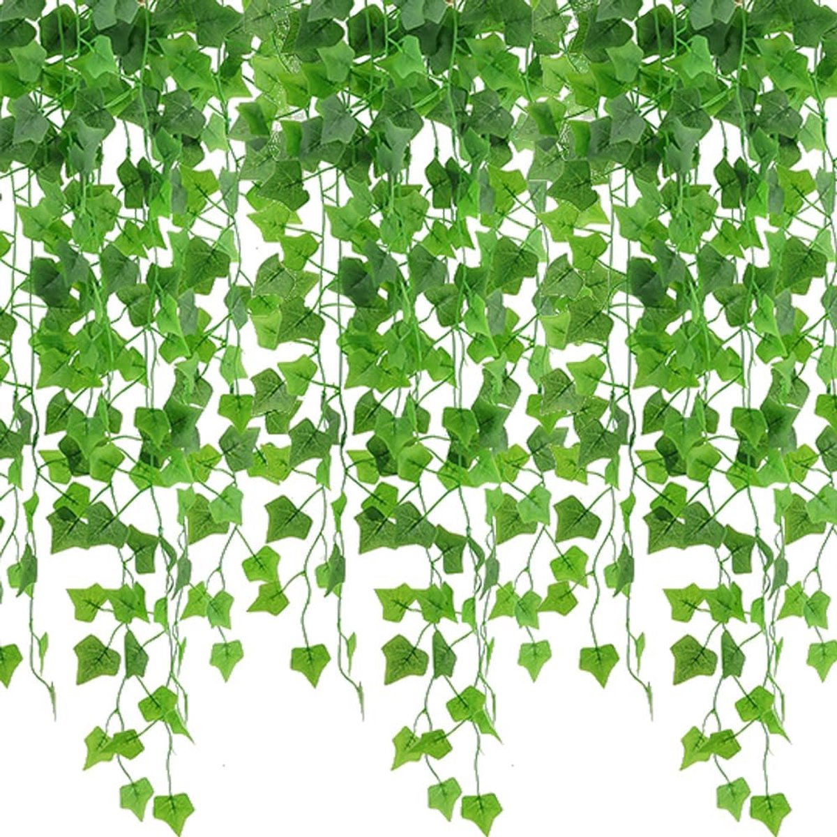 Kunstplanten - Klimop Slinger - 12 Stuks - 2m - Kunstmatige Hangplant - Decoratie Plant vo