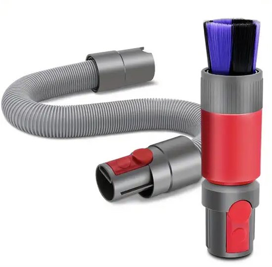 Verlengslang Geschikt voor Dyson Steelstofzuiger V15, V11, V10, V8 & V7 - Stofzuiger accessoires - Krasvrije stofborstel en Verlenging flexibele slang - Mondstuk - Stofzuigeraccessoires - Grijs