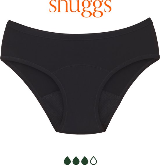 Snuggs Menstruatie Ondergoed Sterke Absorptie Classic Zwart Period Underwear Zero Waste Maat M