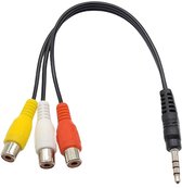 Câble Audio 4 Pôles Jack 3,5 Mm Vers 3 RCA - 2 Mètres, Pour Connecter Smartphone à Ampli Ou TV - 7