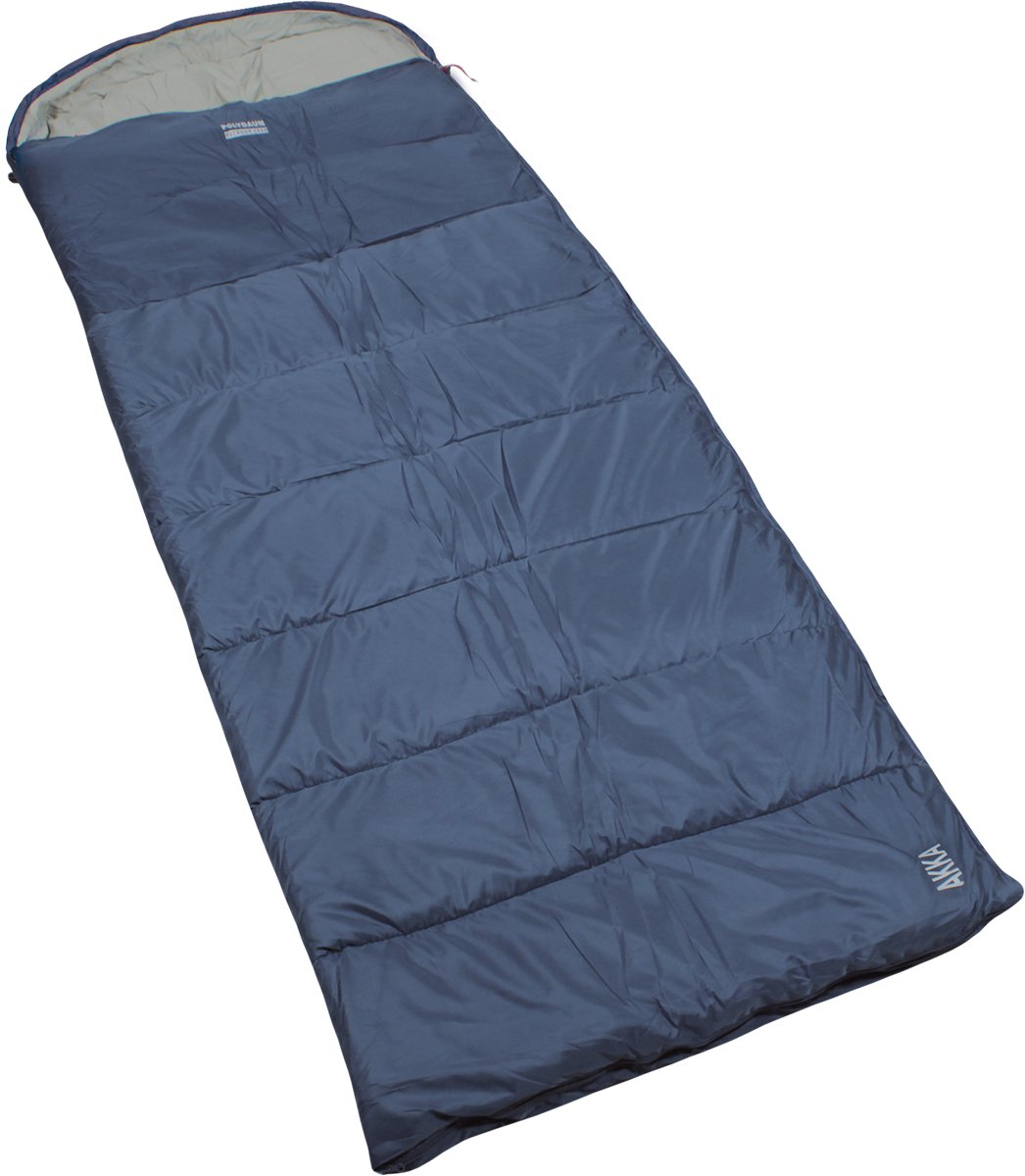 Polydaun AKKA - slaapzak - met capuchon - ripstop - 85x230 cm - blauw/grijs