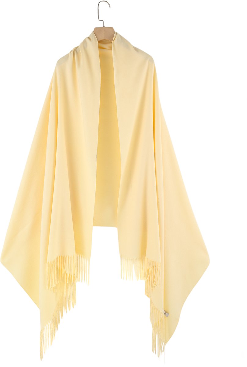 Emilie Collection - sjaal - botergeel - omslagdoek - pashmina XL - 100% Gerecycled polyester - 220X90CM