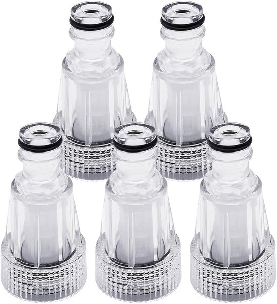 5 stuks hogedrukreiniger tuinslangadapter, 3/4 inch hogedrukreiniger transparant plastic waterinlaatfilter vervangingsgereedschap van Merkloos	 — afbeelding 2