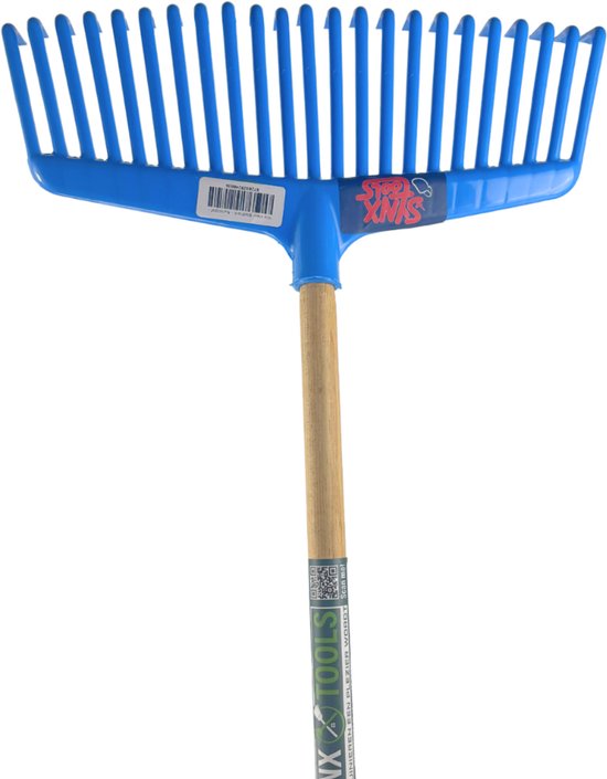 Synx Tools Gazonhark bladhark 23 Tanden Hark - Harken - Grashark- Gazon - Kunststof blauw/groen -Met steel 150cm van Synx Tools — afbeelding 3