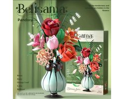 Bouwset Boeket Bloemen in Pot – Decoratieve Kunstbloemen van Bouwstenen – Uniek Cadeau