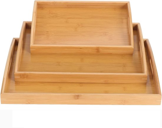 Decopatent® Verhoogde Bamboe Snijplank met 4 opvangbakken - Vlees